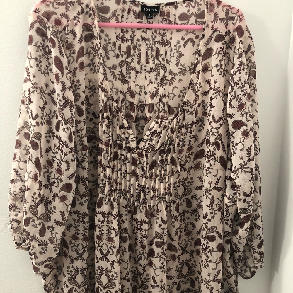 Torrid Floral Peasant Top